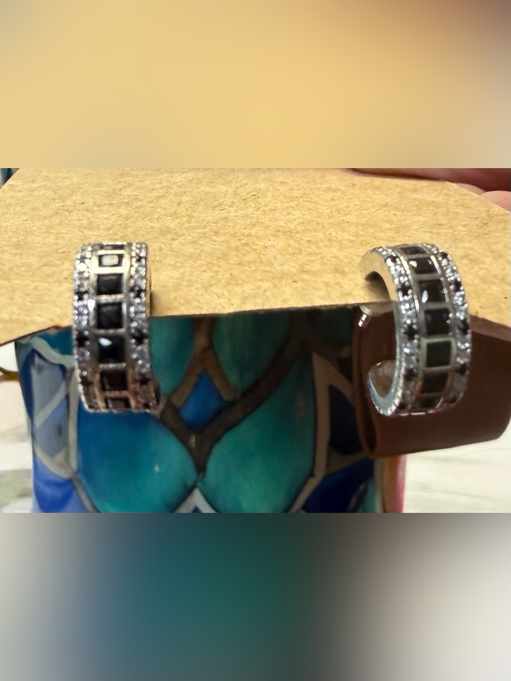 Jeulia- “Love Movie” Princess Cut Sterling Silver Stud Earrings - Picture 4 of 12